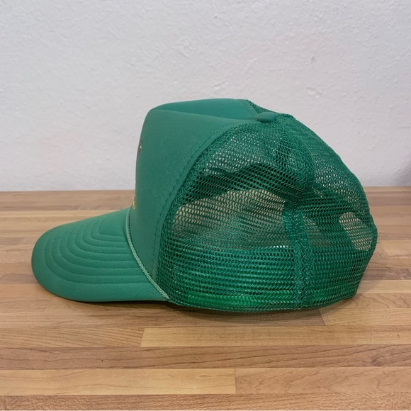 Vintage John Deere Logo Mesh Back Trucker Hat Adjustable Snap Back NISSIN Cap - Picture 2 of 7